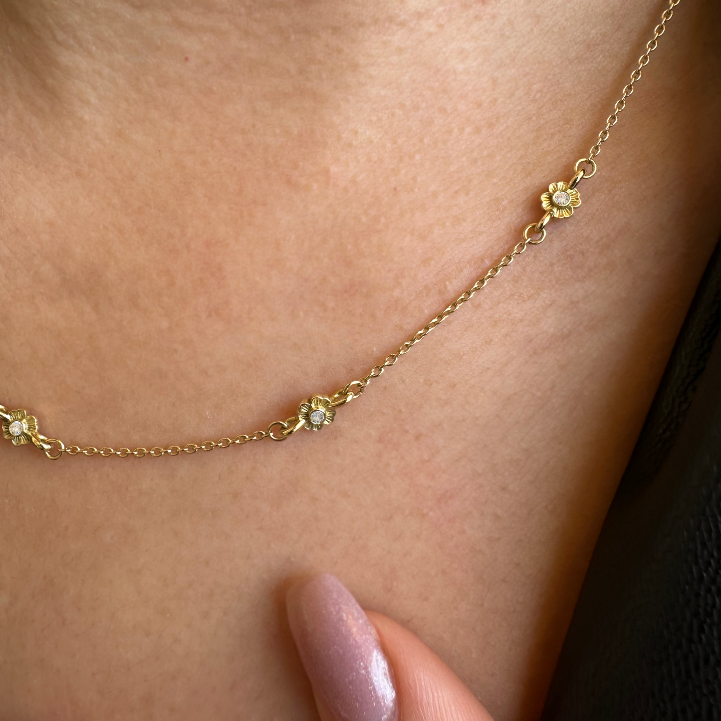 Freesia 0,28ct Çift Yön Pırlanta 18k Altın Kolye