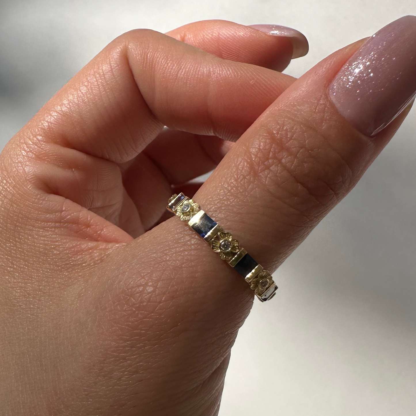 Freesia Pırlanta&Yakut,Tsavorite,Safir 18k Altın Yüzük