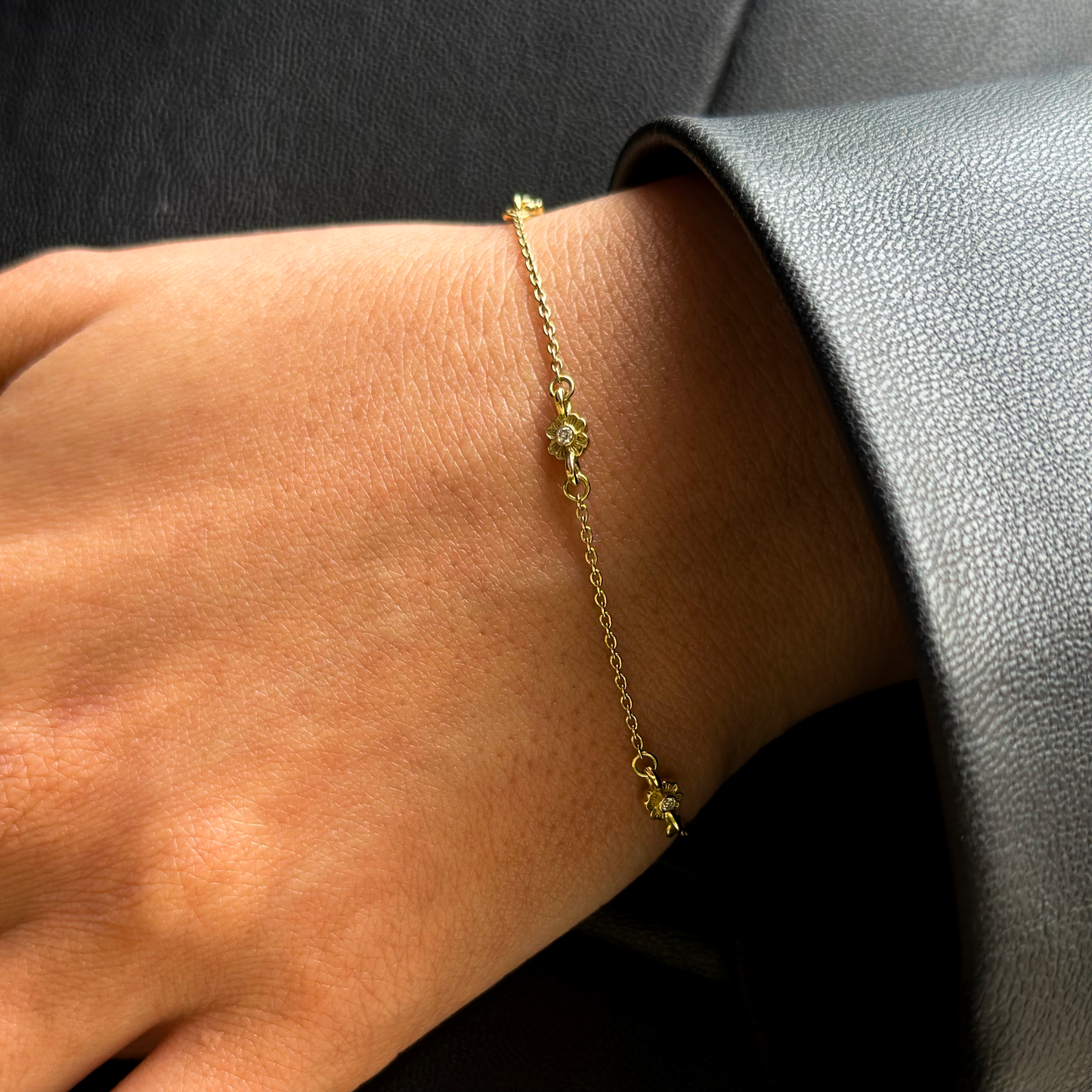 Freesia 0,11ct Pırlanta 18k Altın Bileklik