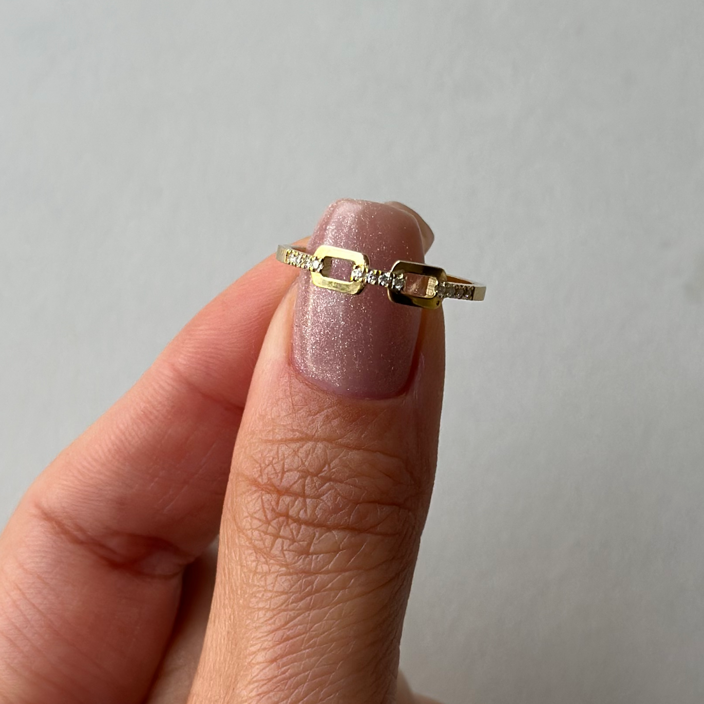 Mini Chain 0,07ct Pırlanta 18k Altın Yüzük