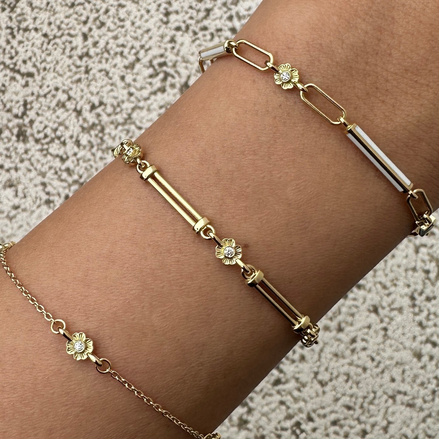 Freesia 0,11ct Pırlanta 18k Altın Bileklik