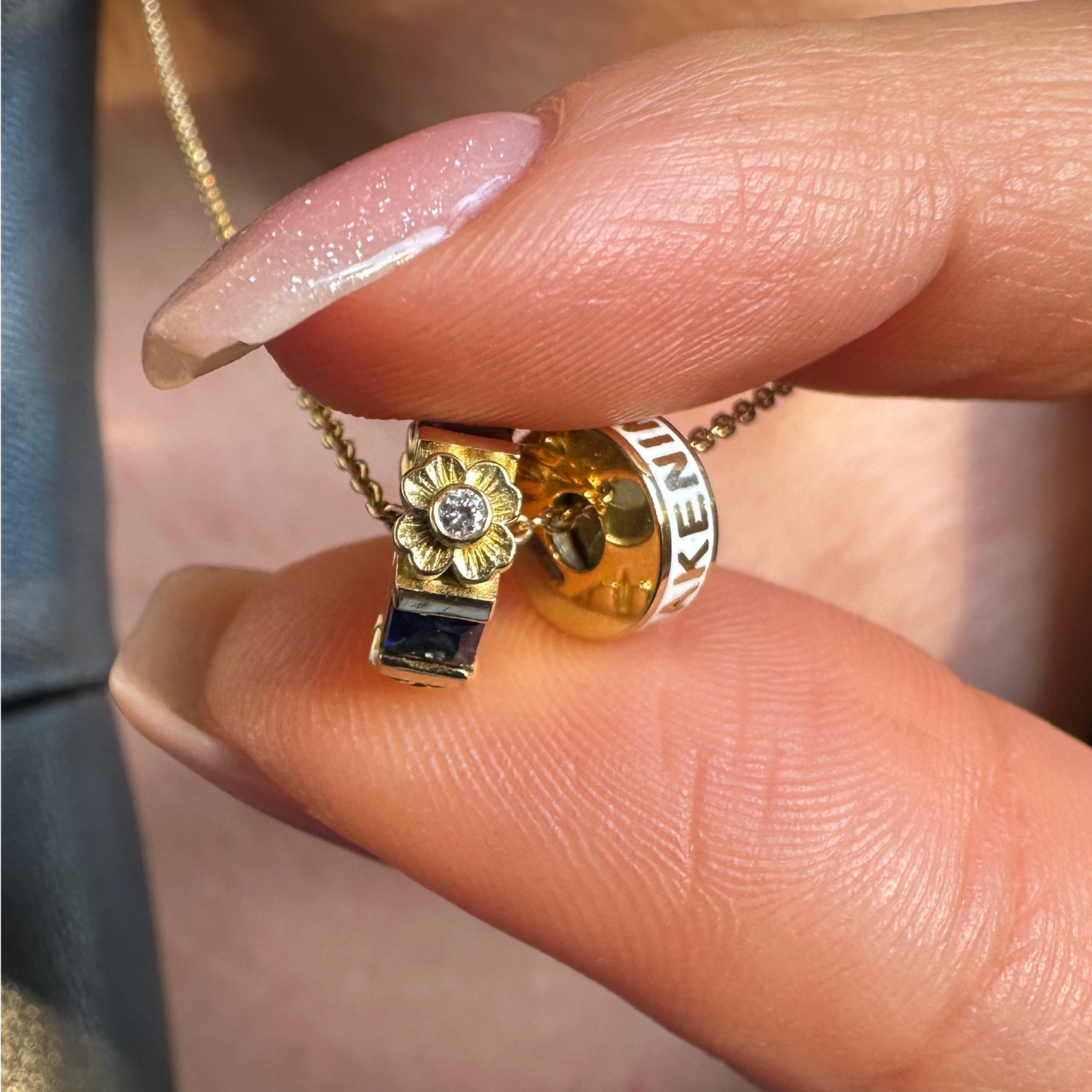 2li Charm Pırlanta&Yakut,Tsavorite,Safir 18k Altın Kolye