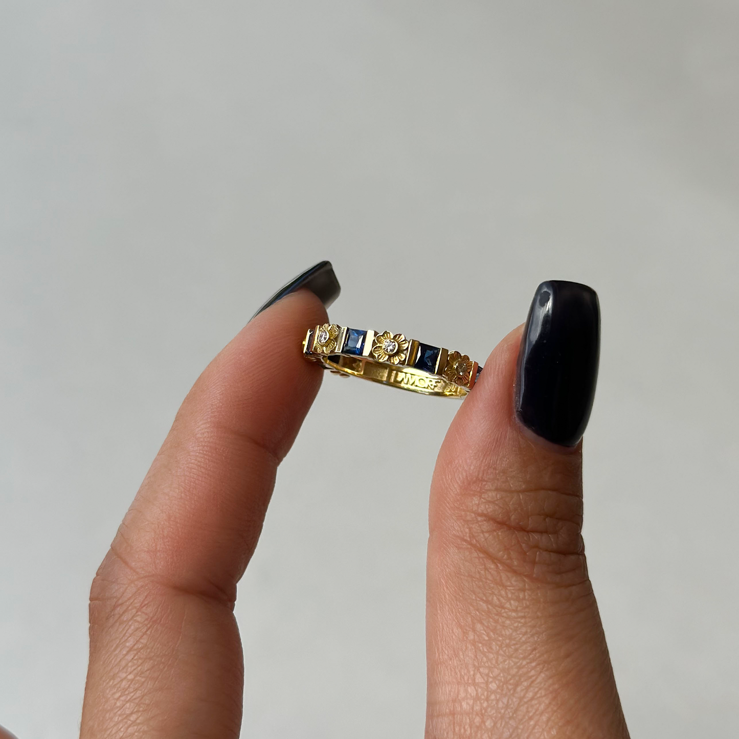 Freesia Pırlanta&Yakut,Tsavorite,Safir 18k Altın Yüzük