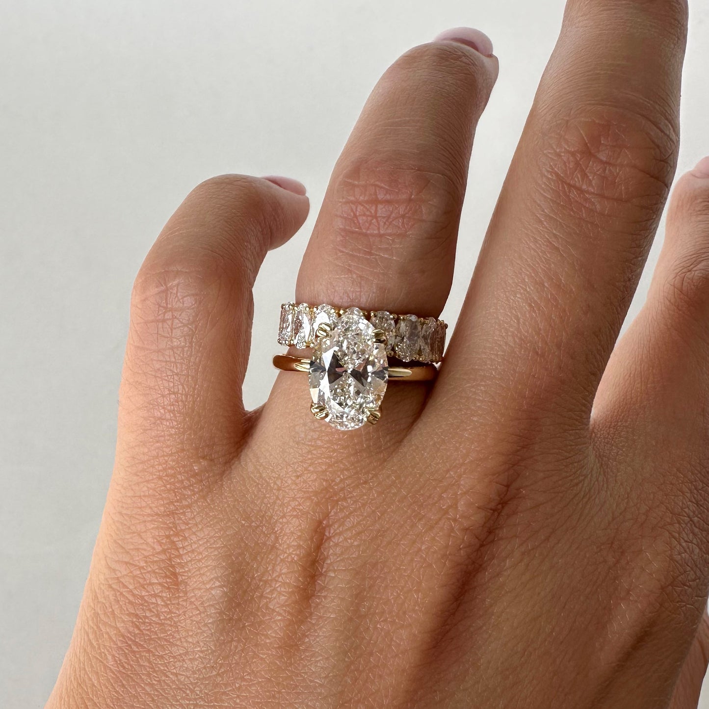 Eternity 3.45ct+Isabel 3ct Oval Kesim Lab Pırlanta 18k Altın Tamtur Yüzük