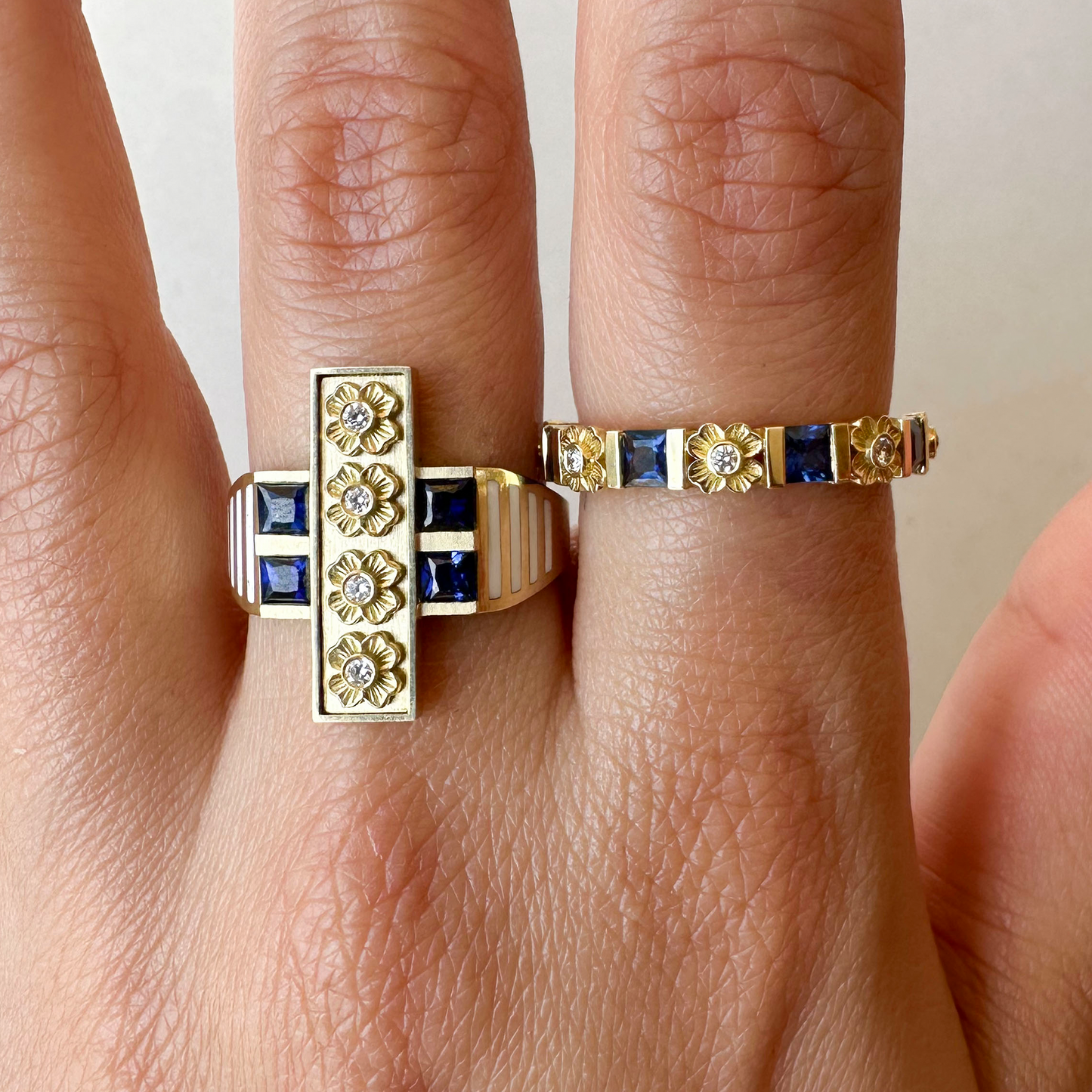Syringa Pırlanta&Yakut,Tsavorite,Safir 18k Altın Yüzük