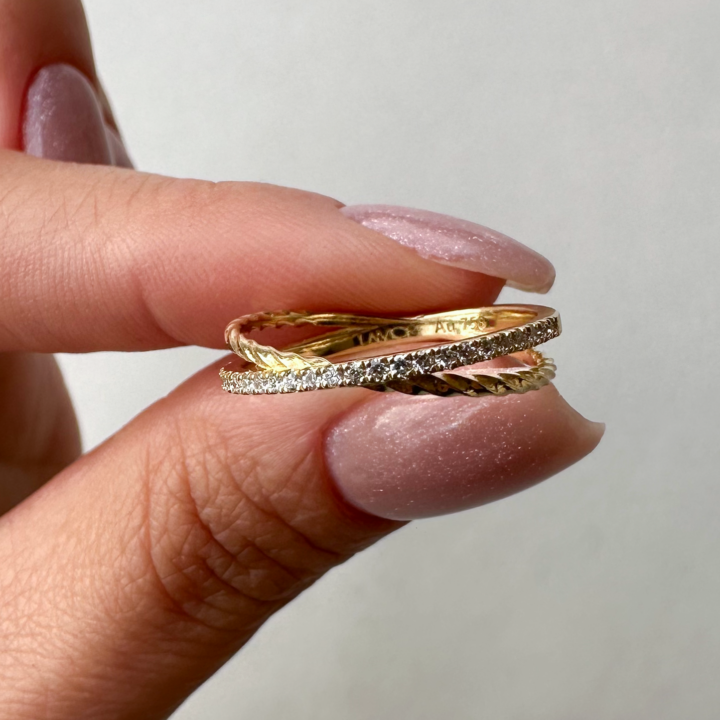 Cross 0,13ct Pırlanta 18k Altın Yüzük