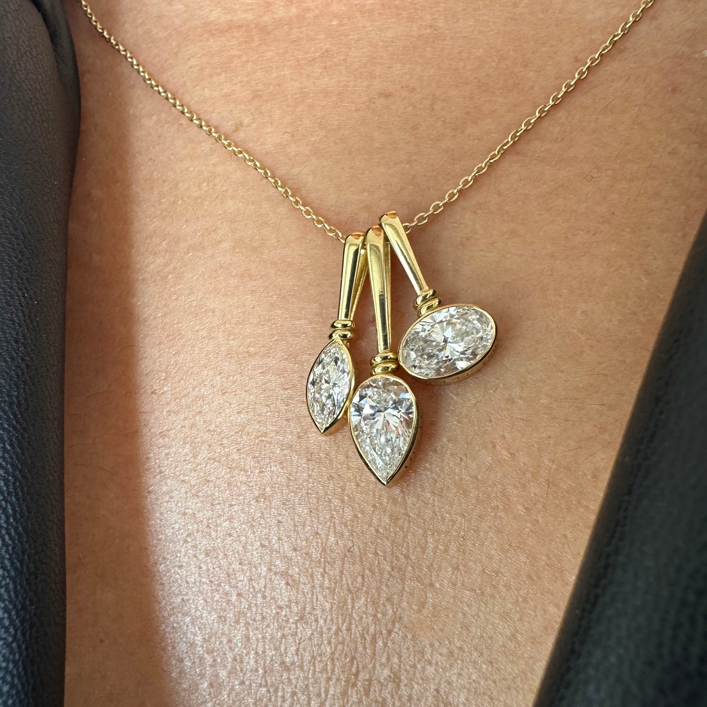 Markiz 0.50ct Lab Pırlanta 18k Altın Kolye Ucu