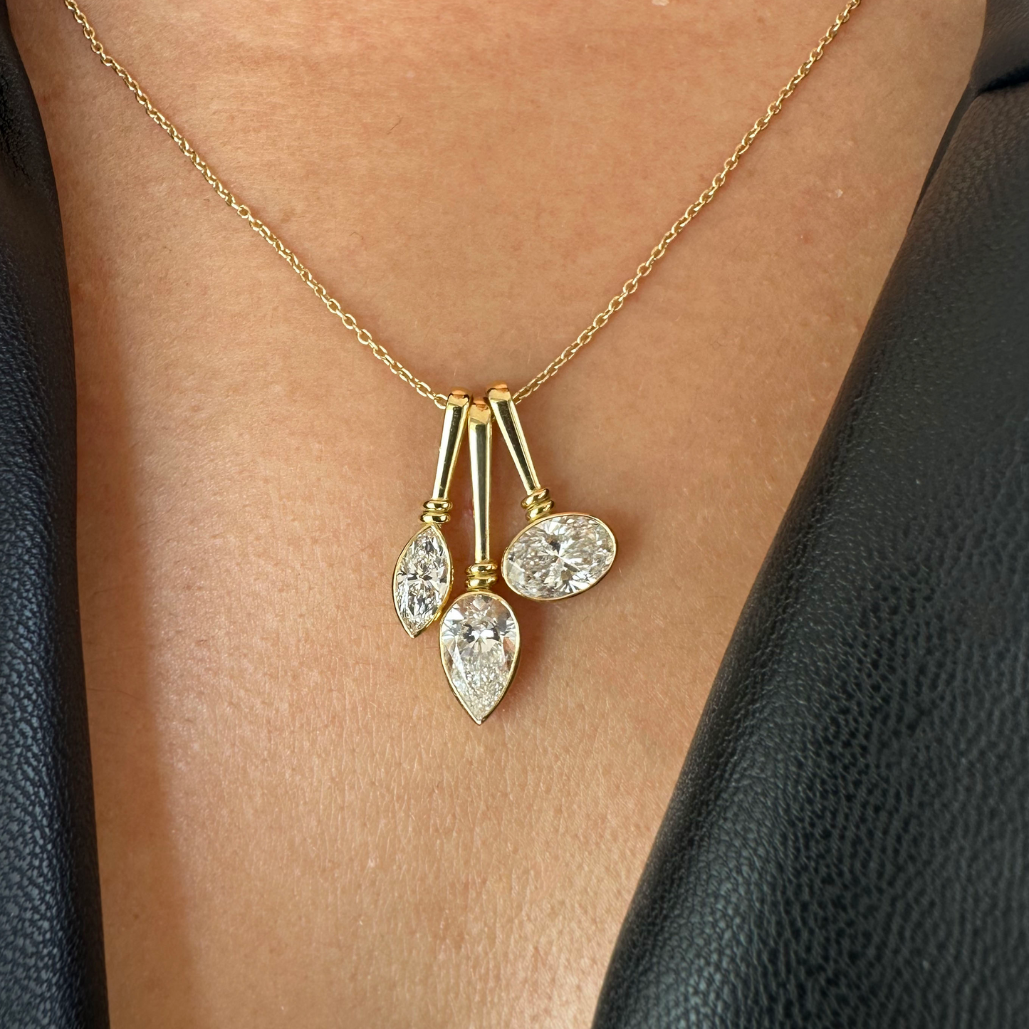 Markiz 0.50ct Lab Pırlanta 18k Altın Kolye Ucu