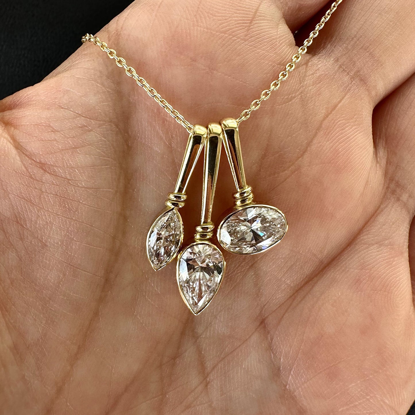 Markiz 0.50ct Lab Pırlanta 18k Altın Kolye Ucu