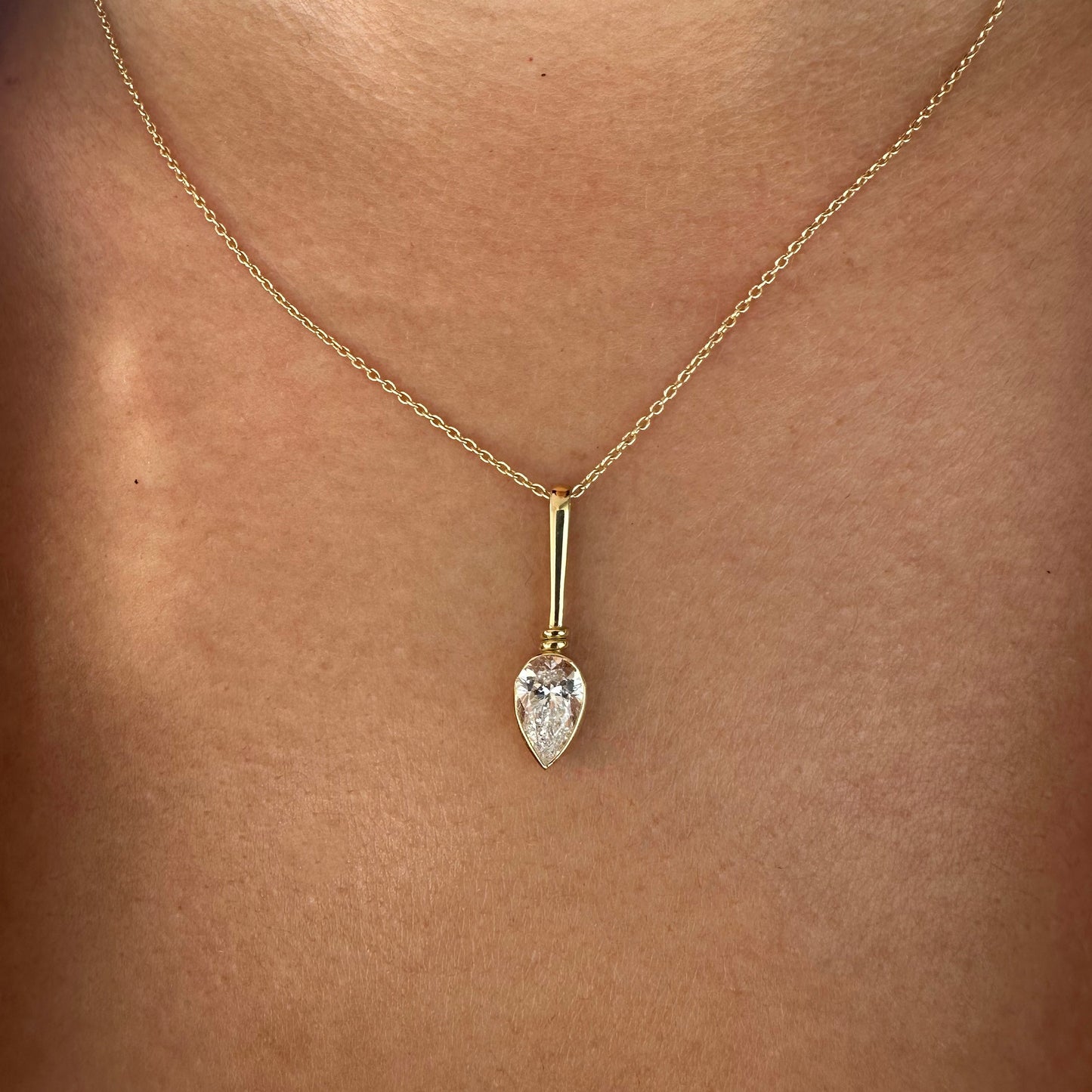 Damla 1ct Lab Pırlanta 18k Altın Kolye Ucu