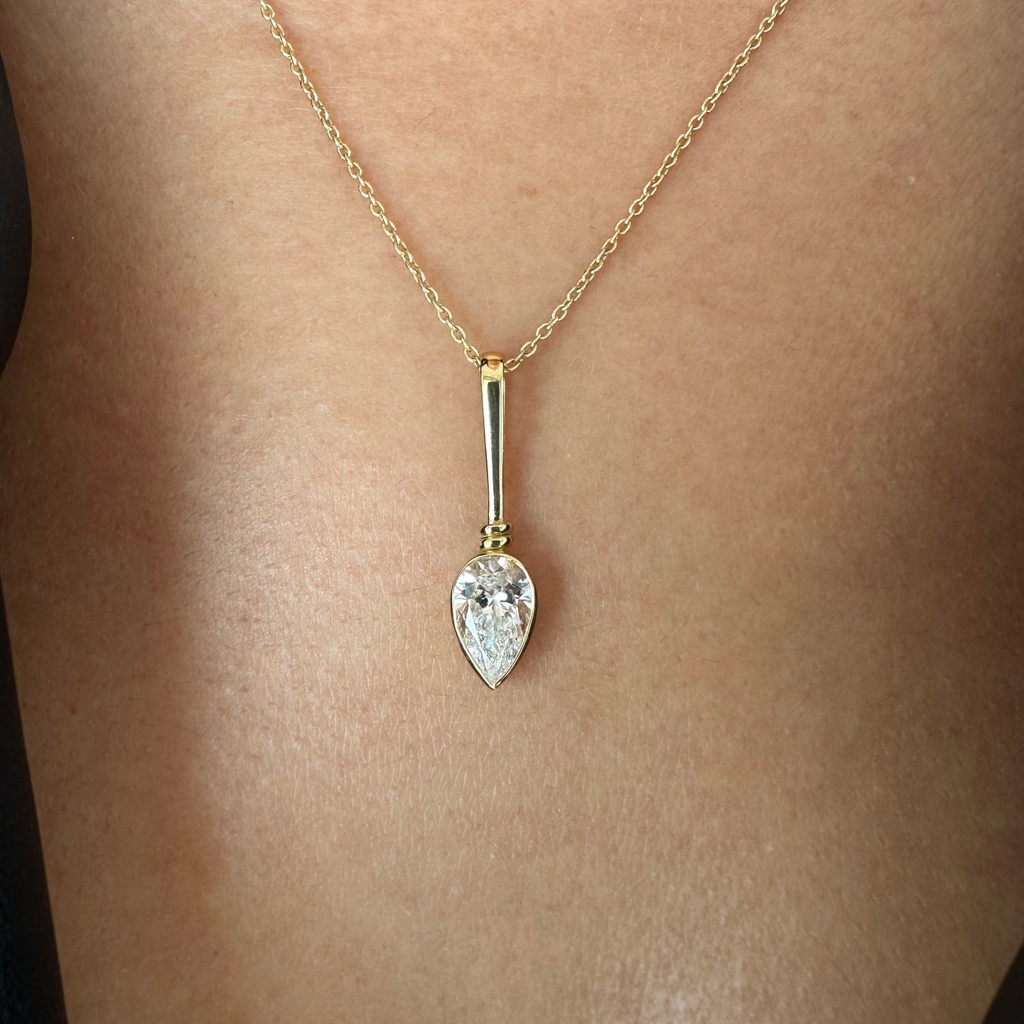 Damla 1ct Lab Pırlanta 18k Altın Kolye Ucu