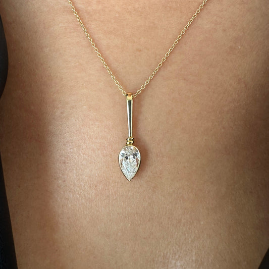 Damla 1ct Lab Pırlanta 18k Altın Kolye Ucu