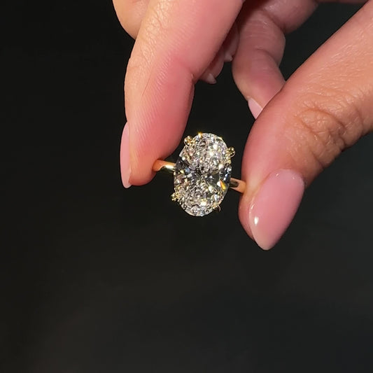 Isabel 5ct Oval Kesim Lab Pırlanta 18k Altın Yüzük